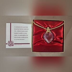 Swarovski Crystal Heart And Goldtone Loop And Cord